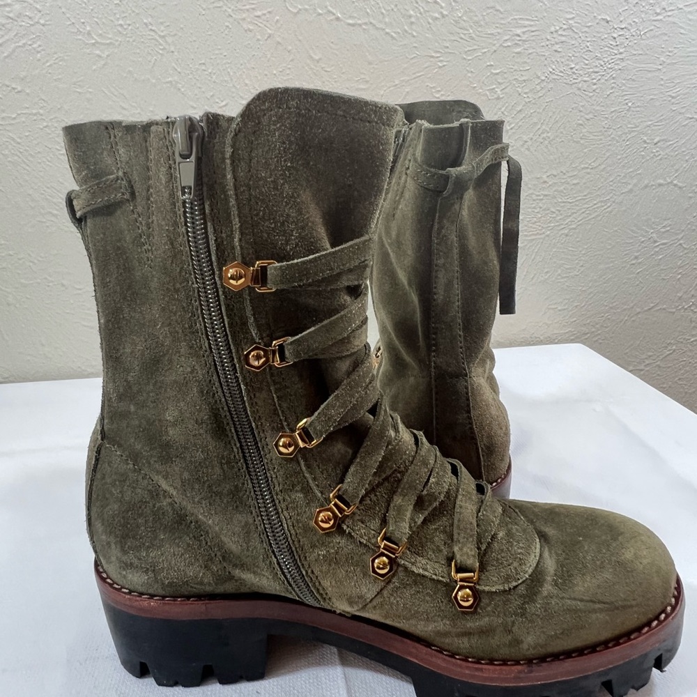 Jeffrey Campbell hiking boots green suede women’s size 7.5